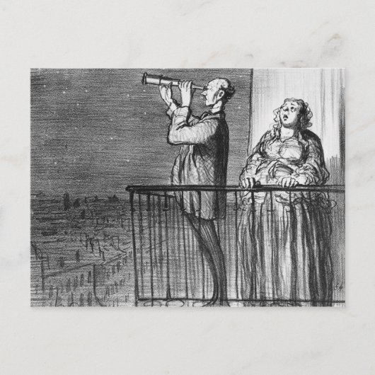 Carte Postale La comète, Parisiens augmente (Devant)