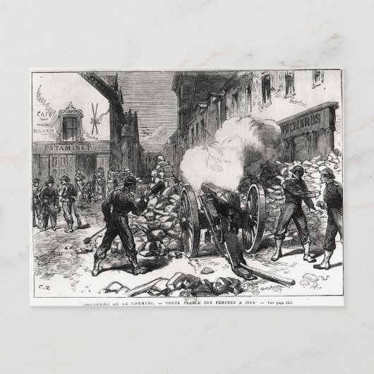 Carte Postale La Commune de Paris : une barricade à Issy (Devant)