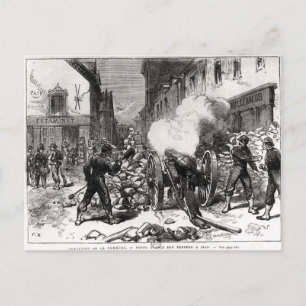 Carte Postale La Commune de Paris : une barricade à Issy