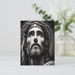 Carte Postale La compassion du sauveur en noir et blanc