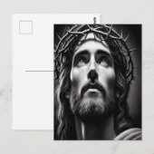 Carte Postale La compassion du sauveur en noir et blanc (Devant / Derrière)