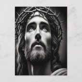 Carte Postale La compassion du sauveur en noir et blanc (Devant)