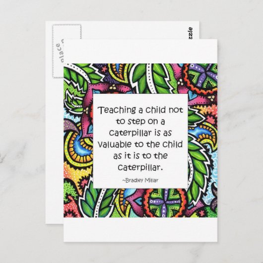 Carte Postale La compassion est enseignée (Devant / Derrière)