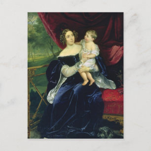 Carte Postale La comtesse Olga Ivanovna Orlov avec sa fille