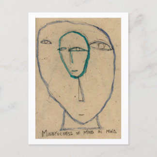 Carte Postale La conscience de l'esprit en tête. Concept bouddhi