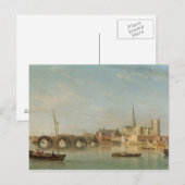 Carte Postale La construction du pont de Westminster avec une vu (Devant / Derrière)