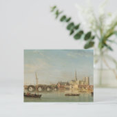 Carte Postale La construction du pont de Westminster avec une vu (Debout devant)