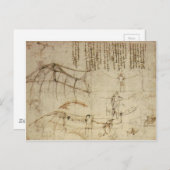 Carte Postale La contraption volante de Da Vinci (Devant / Derrière)