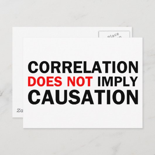 Carte Postale La Corrélation N'Implique Pas La Causation (Devant / Derrière)