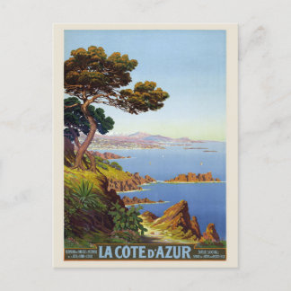 Carte Postale La Côte d'Azur France Poster vintage 1920