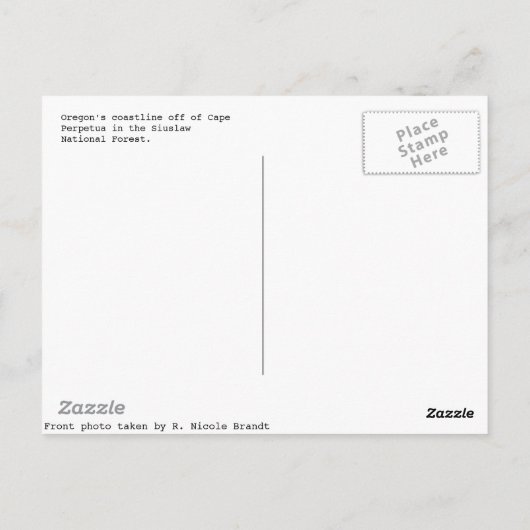 Carte Postale La côte de l'Oregon (Dos)