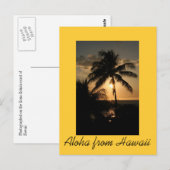 Carte Postale La côte hawaïenne au coucher du soleil (Devant / Derrière)