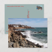 Carte Postale La côte rocheuse du port de York, Maine (Devant / Derrière)