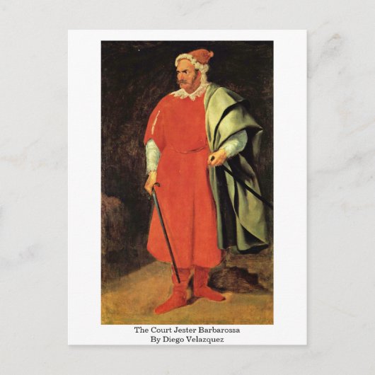 Carte Postale La Cour Jester Barbarossa Par Diego Velazquez (Devant)