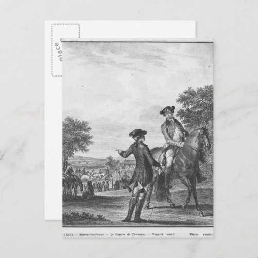 Carte Postale La course à cheval (Devant / Derrière)