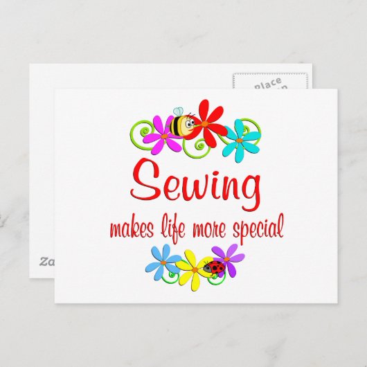 Carte Postale La couture est spéciale (Devant / Derrière)