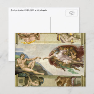 Carte Postale La Création de l'Homme par Michel-Ange (Création d