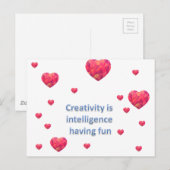 Carte Postale La créativité est l'intelligence s'amuser (Devant / Derrière)