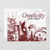 Carte Postale La créativité ne dort jamais (Devant / Derrière)