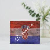 Carte Postale La Croatie a affligé le drapeau (Debout devant)