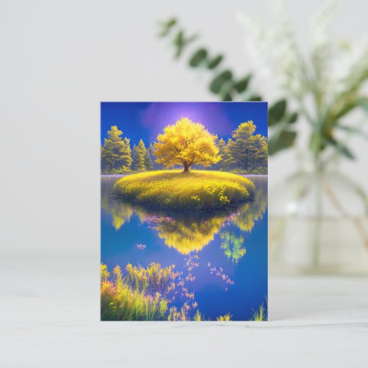 Carte Postale La croissance pacifique d'un arbre solitaire (Debout devant)