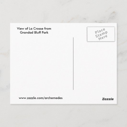 Carte Postale La Crosse Wisconsin (Dos)