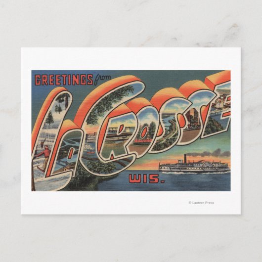 Carte Postale La Crosse, Wisconsin - Scènes de grandes lettres (Devant)