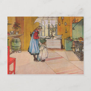 Carte Postale La cuisine de Carl Larsson