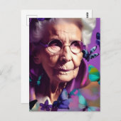 Carte Postale La dame âgée (Devant / Derrière)