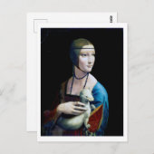 Carte Postale La Dame avec une mine, Léonard de Vinci (Devant / Derrière)