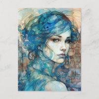 La Dame de la ville aux cheveux bleus