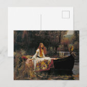 Carte Postale La Dame de Shalott 1888 John William Waterhouse (Devant / Derrière)