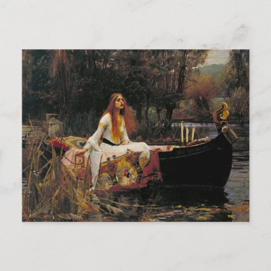 Carte Postale La Dame de Shalott 1888 John William Waterhouse (Devant)