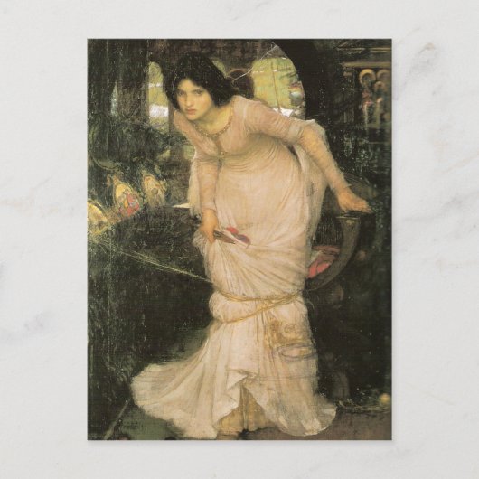 Carte Postale La Dame de Shalott - John William Waterhouse (Devant)