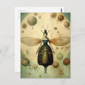 Carte Postale La dame Déplaisante rétro (Devant / Derrière)