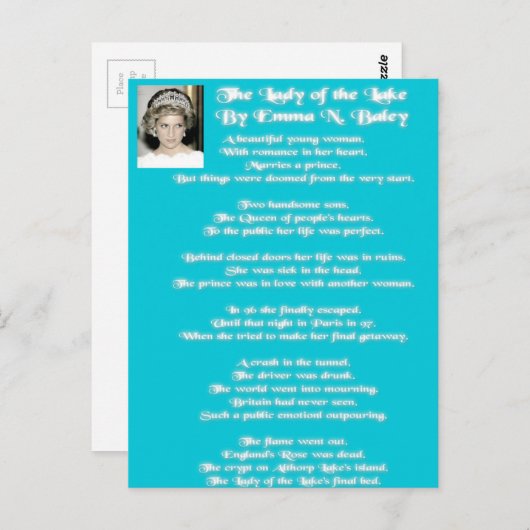 Carte Postale La Dame du lac (Devant / Derrière)