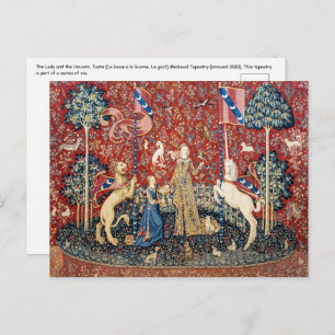 Carte Postale La Dame et la licorne, Goûtez