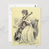 Carte Postale La Dame Jouant Au Cello (Devant / Derrière)