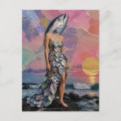 Carte Postale La Dame Poisson Collage (Devant)