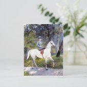 Carte Postale La Dame Riding Peinture Cheval Blanc (Debout devant)