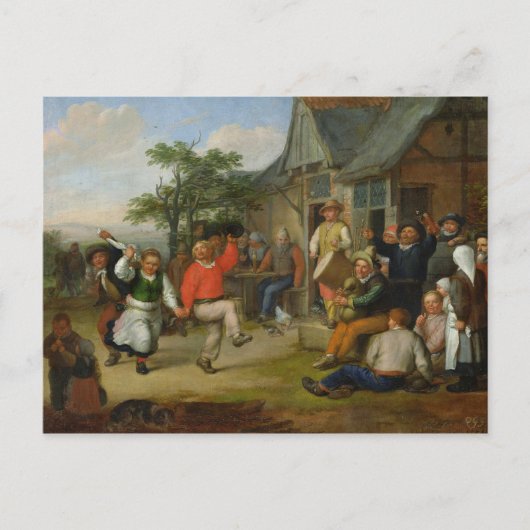 Carte Postale La Danse des paysans, 1678 (Devant)