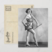 Carte Postale La danseuse Vintage Baton Twirler Vaudeville (Devant / Derrière)