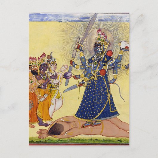 Carte Postale La déesse Bhadrakali adorée par les dieux 1675 (Devant)