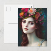 Carte Postale La déesse de l'amour Portrait de fleur étonnant (Devant / Derrière)