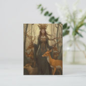 Carte Postale La déesse des cerfs dans les bois (Debout devant)