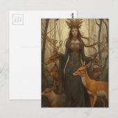 Carte Postale La déesse des cerfs dans les bois (Devant / Derrière)