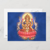 Carte Postale La déesse hindoue Laxmi Devi Mata (Devant / Derrière)