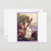 Carte Postale La déesse hindoue Saraswati (Devant / Derrière)