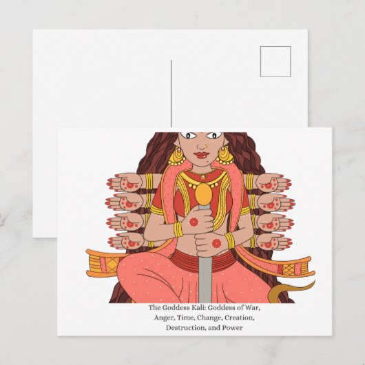 Carte Postale La déesse Kali (Devant / Derrière)