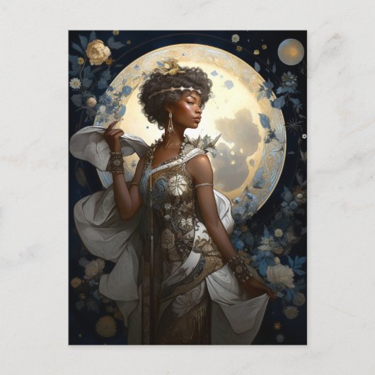 Carte Postale La déesse noire afro-américaine de la lune Queen I (Devant)